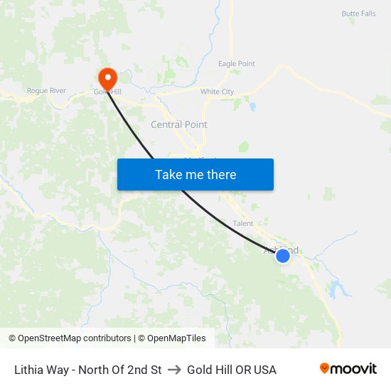 Lithia Way - North Of 2nd St to Gold Hill OR USA map