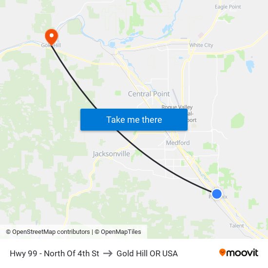 Hwy 99 - North Of 4th St to Gold Hill OR USA map