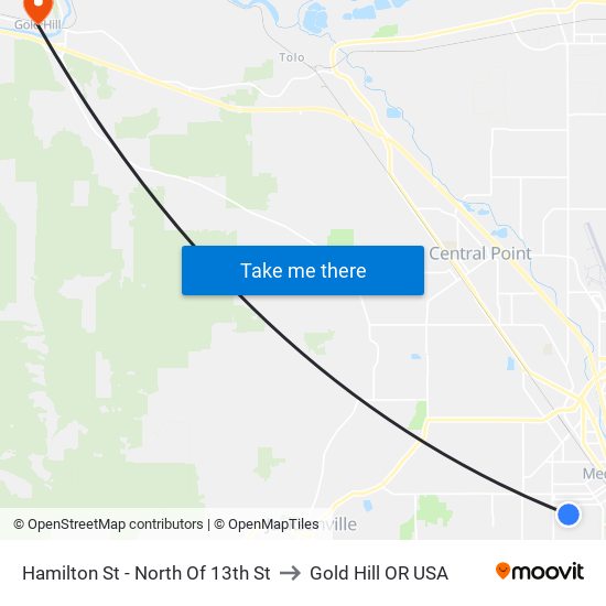 Hamilton St - North Of 13th St to Gold Hill OR USA map