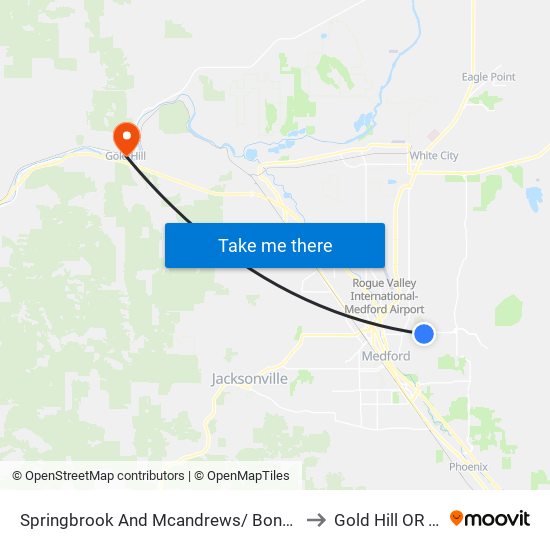 Springbrook And Mcandrews/ Bonaventure to Gold Hill OR USA map