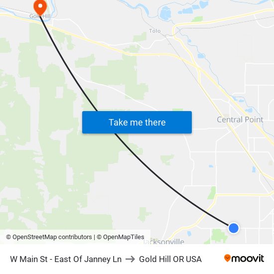 W Main St - East Of Janney Ln to Gold Hill OR USA map