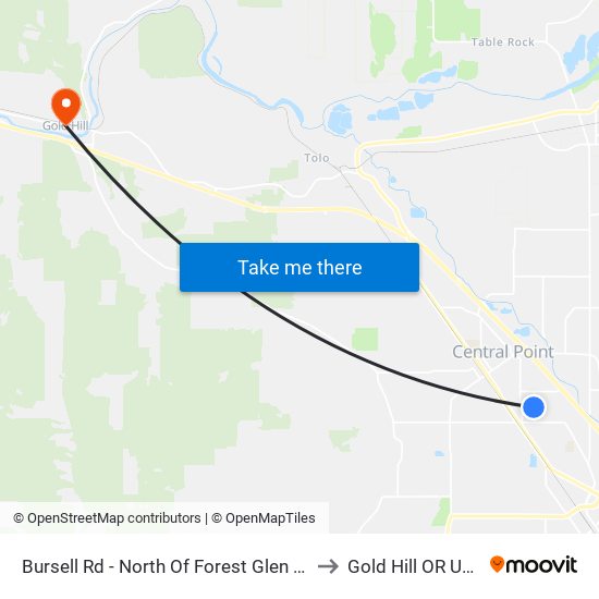 Bursell Rd - North Of Forest Glen Rd to Gold Hill OR USA map