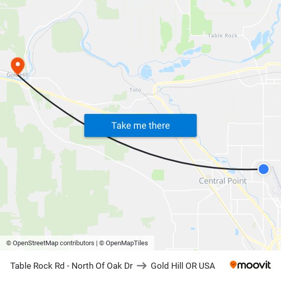 Table Rock Rd - North Of Oak Dr to Gold Hill OR USA map