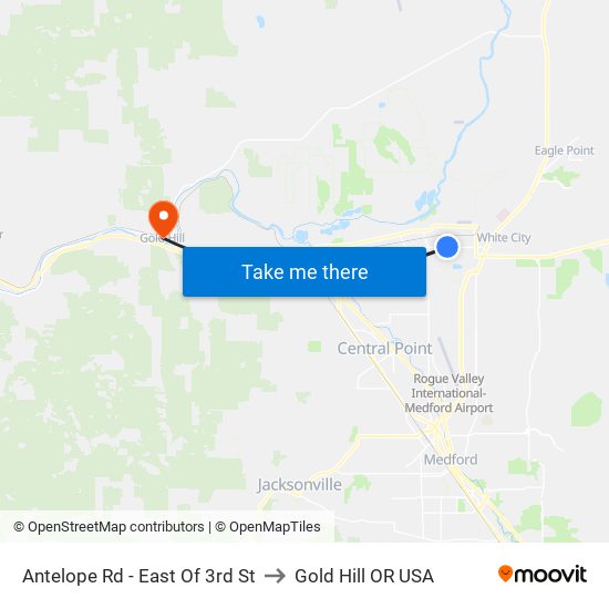 Antelope Rd - East Of 3rd St to Gold Hill OR USA map