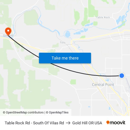 Table Rock Rd - South Of Vilas Rd to Gold Hill OR USA map