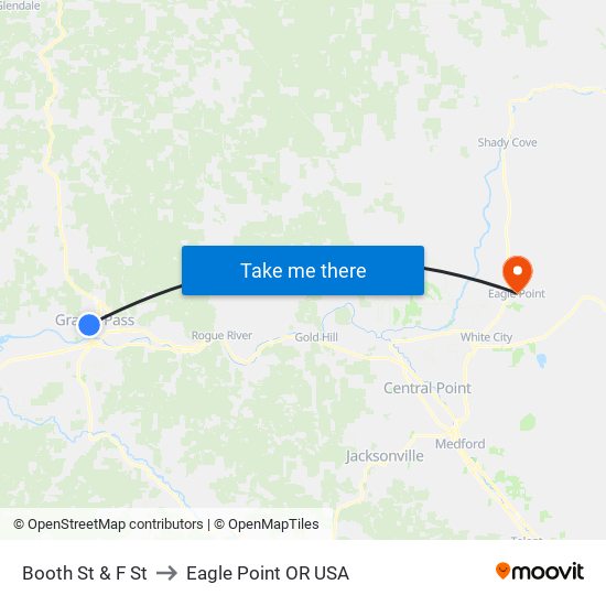 Booth St & F St to Eagle Point OR USA map