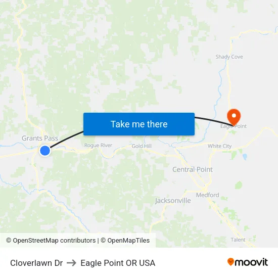 Cloverlawn Dr to Eagle Point OR USA map