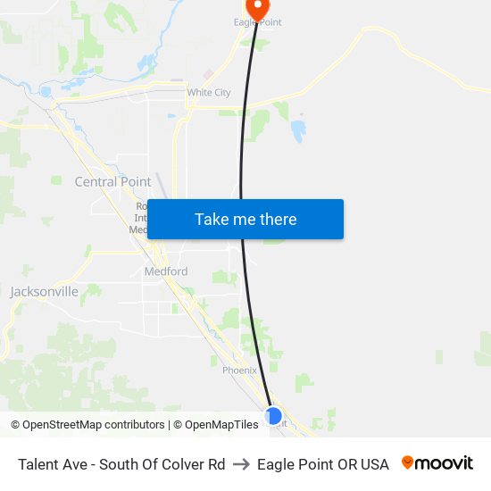 Talent Ave - South Of Colver Rd to Eagle Point OR USA map