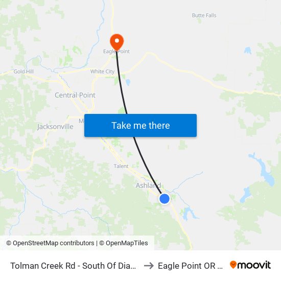 Tolman Creek Rd - South Of Dianne St to Eagle Point OR USA map