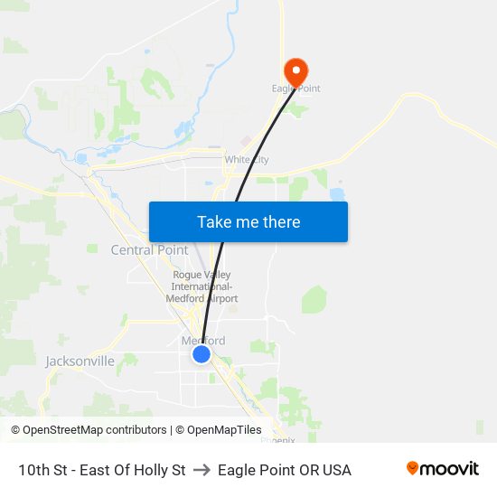 10th St - East Of Holly St to Eagle Point OR USA map