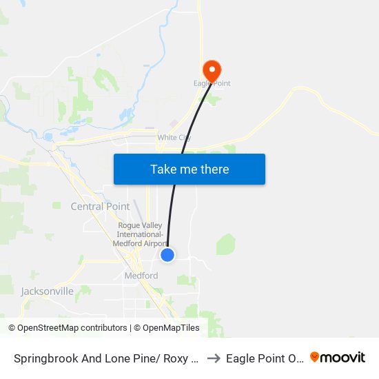 Springbrook And Lone Pine/ Roxy Ann Memory to Eagle Point OR USA map