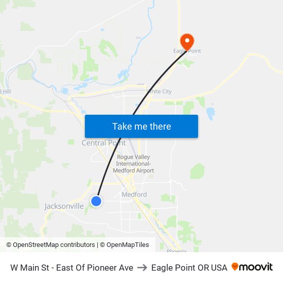 W Main St - East Of Pioneer Ave to Eagle Point OR USA map