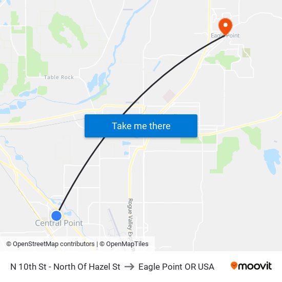 N 10th St - North Of Hazel St to Eagle Point OR USA map