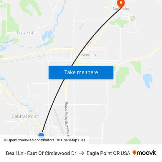 Beall Ln - East Of Circlewood Dr to Eagle Point OR USA map