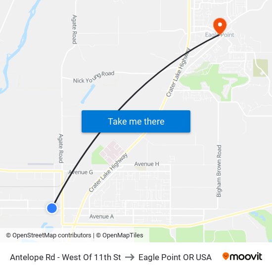 Antelope Rd - West Of 11th St to Eagle Point OR USA map