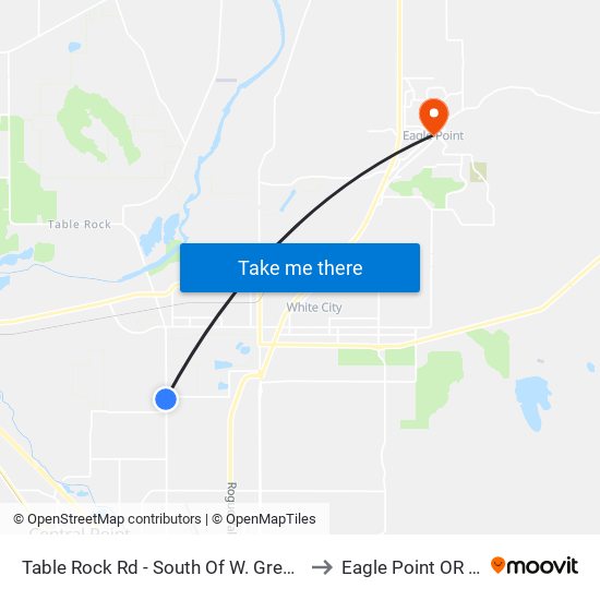 Table Rock Rd - South Of W. Gregory Rd to Eagle Point OR USA map