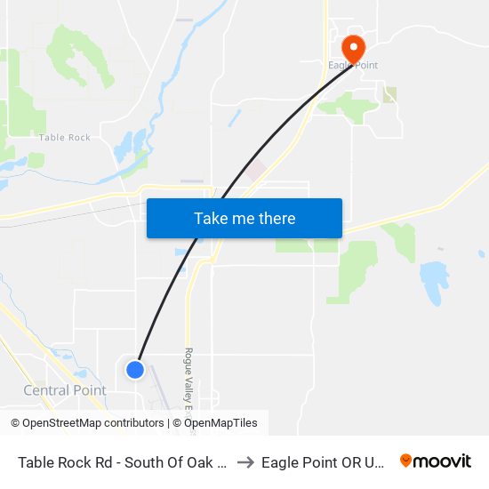 Table Rock Rd - South Of Oak St to Eagle Point OR USA map