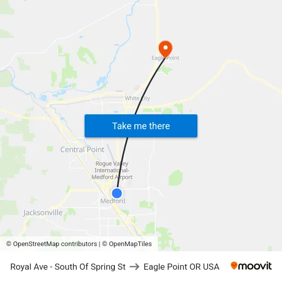 Royal Ave - South Of Spring St to Eagle Point OR USA map