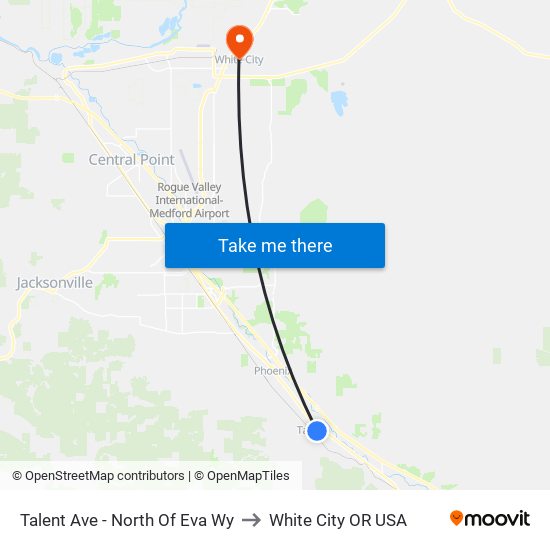 Talent Ave - North Of Eva Wy to White City OR USA map