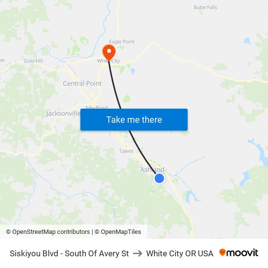 Siskiyou Blvd - South Of Avery St to White City OR USA map