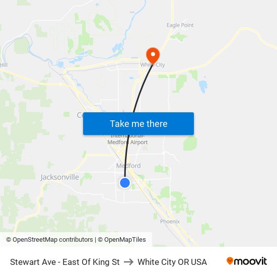 Stewart Ave - East Of King St to White City OR USA map
