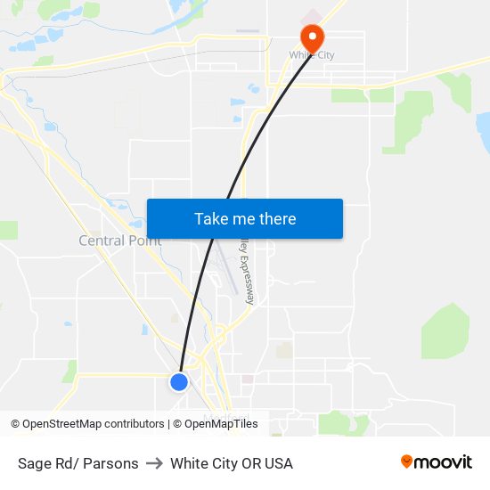 Sage Rd/ Parsons to White City OR USA map