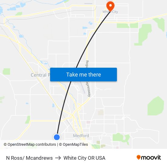N Ross/ Mcandrews to White City OR USA map