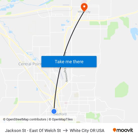 Jackson St - East Of Welch St to White City OR USA map