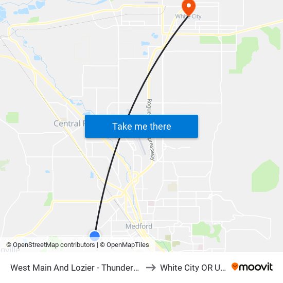 West Main And Lozier - Thunderbird to White City OR USA map