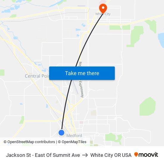 Jackson St - East Of Summit Ave to White City OR USA map