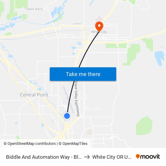 Biddle And Automation Way - Blm to White City OR USA map