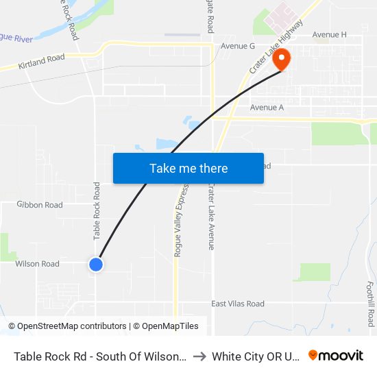 Table Rock Rd - South Of Wilson Rd to White City OR USA map