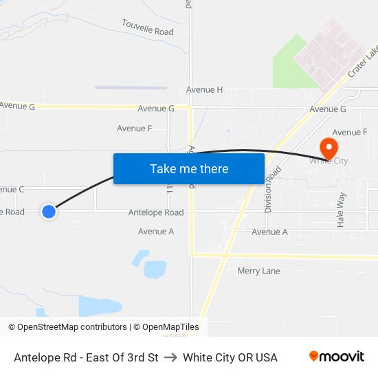 Antelope Rd - East Of 3rd St to White City OR USA map