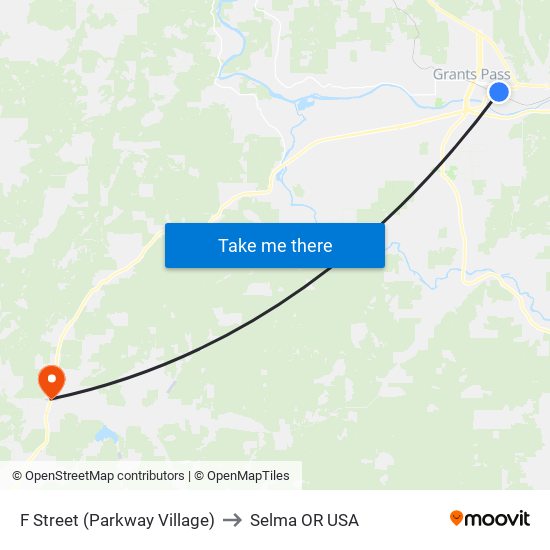 F Street (Parkway Village) to Selma OR USA map