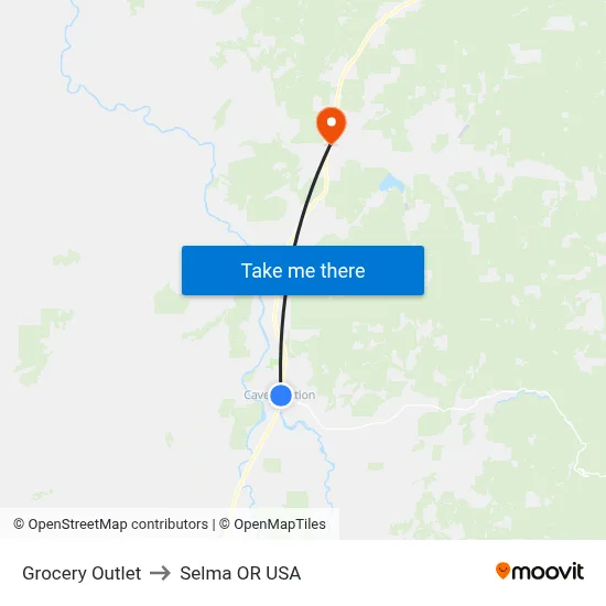Grocery Outlet to Selma OR USA map