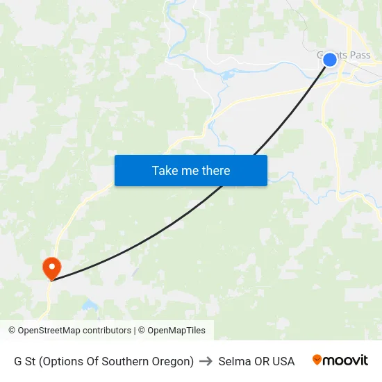G St (Options Of Southern Oregon) to Selma OR USA map
