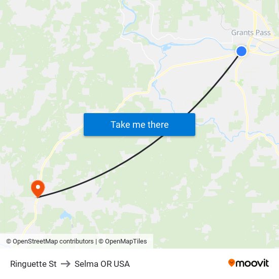 Ringuette St to Selma OR USA map