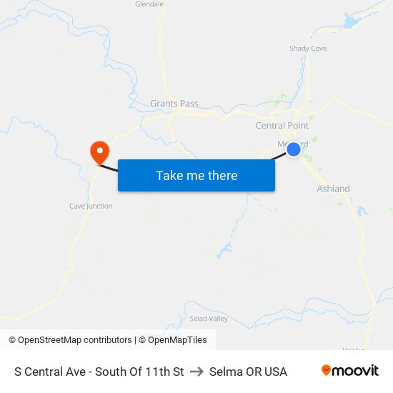 S Central Ave - South Of 11th St to Selma OR USA map