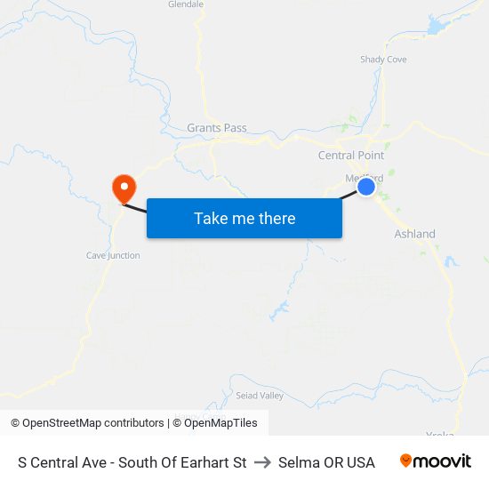 S Central Ave - South Of Earhart St to Selma OR USA map