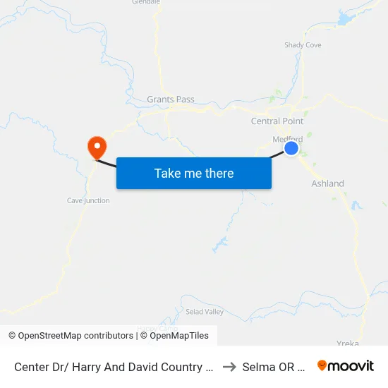 Center Dr/ Harry And David Country Village to Selma OR USA map