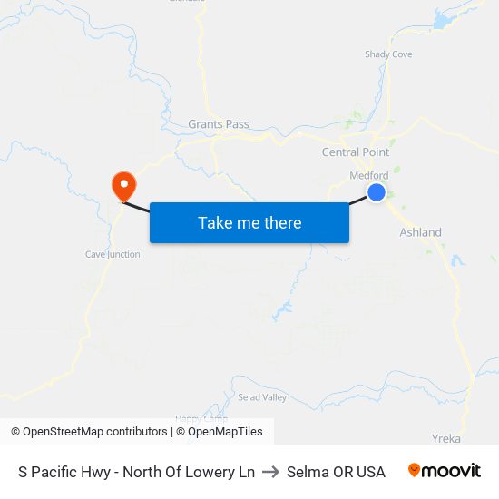 S Pacific Hwy - North Of Lowery Ln to Selma OR USA map