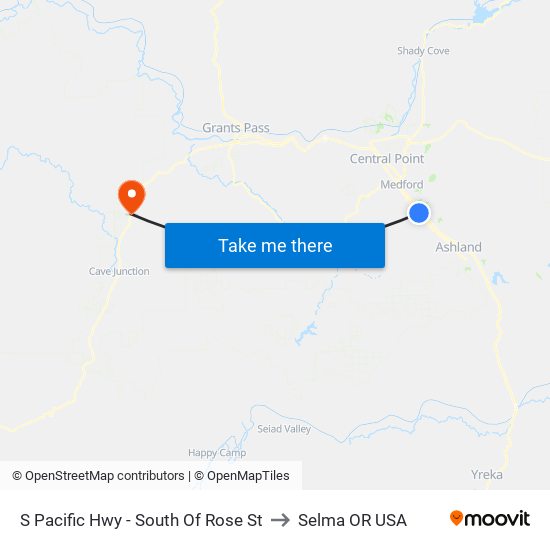 S Pacific Hwy - South Of Rose St to Selma OR USA map