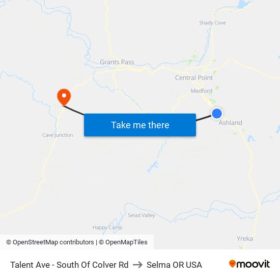 Talent Ave - South Of Colver Rd to Selma OR USA map