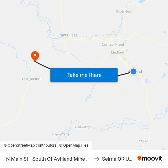 N Main St - South Of Ashland Mine Rd to Selma OR USA map