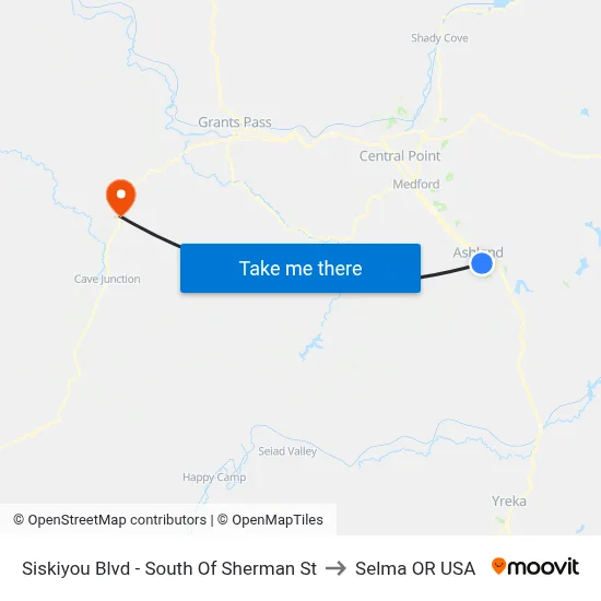 Siskiyou Blvd - South Of Sherman St to Selma OR USA map