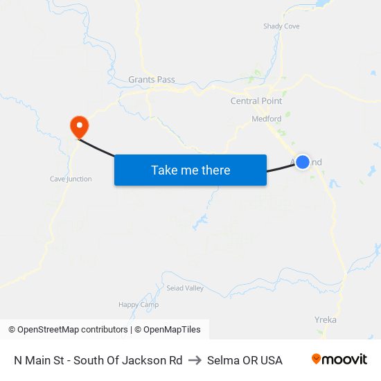 N Main St - South Of Jackson Rd to Selma OR USA map