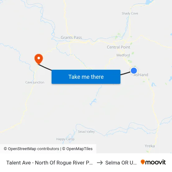 Talent Ave - North Of Rogue River Pkwy to Selma OR USA map