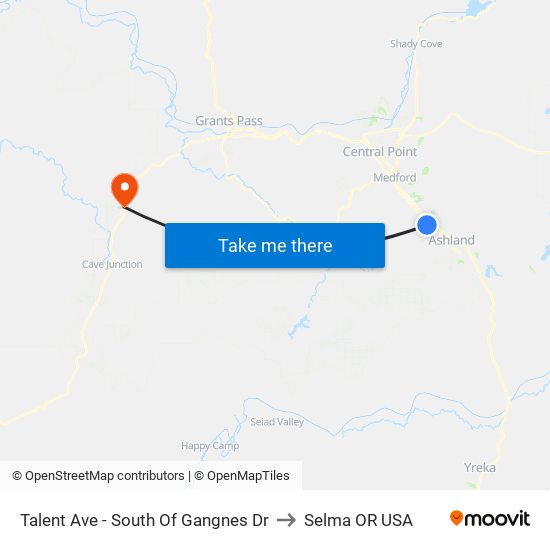 Talent Ave - South Of Gangnes Dr to Selma OR USA map