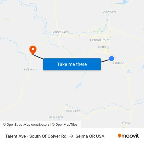Talent Ave - South Of Colver Rd to Selma OR USA map
