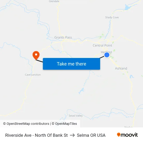 Riverside Ave - North Of Bank St to Selma OR USA map